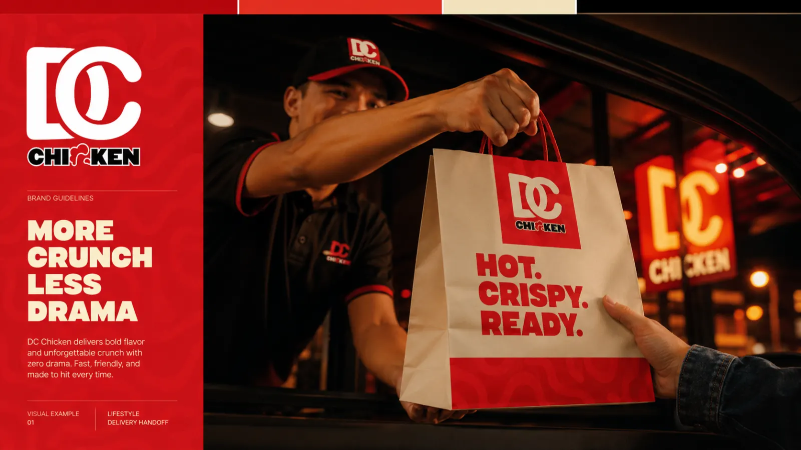 DC Chicken drive-thru takeout bag
