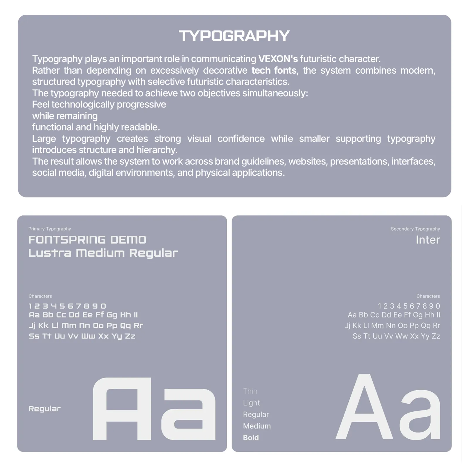 Vexon typography system